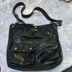 Fossil Black Leather Shoulder Bag